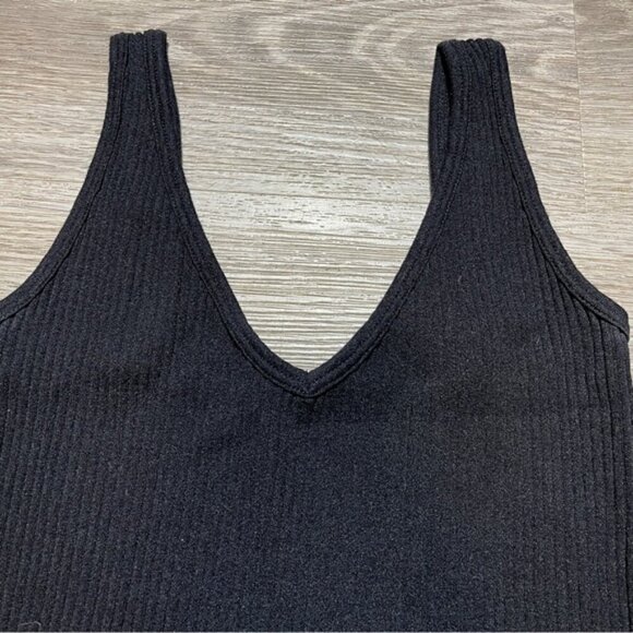 Aura Ribbed V Neck Tank Top Small Stretchy Sleeveless - Picture 4 of 5